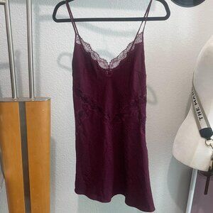 Victoria's Secret burgundy lace slip dress